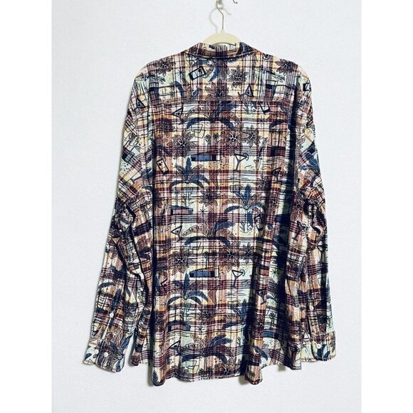 Tommy Bahama Button Up Men XXL Palm Springs Martini Plaid Flip Cuff Red - Picture 3 of 6